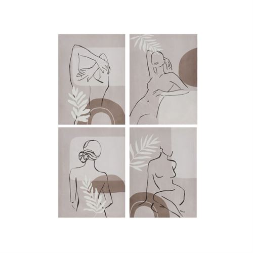 207896 QUADRO BEAUTY LADY 30X40X1,5CM 4 ASS.