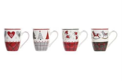 CANECA PORCELANA NEW BONE 12X8X10,5CM 340ML 4MOD