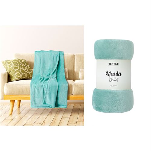 P190689051 MANTA 131688 VERDE MENTA 125X150CM POLIESTER