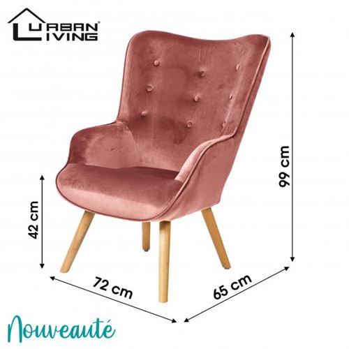 152036 CADEIRAO VELUDO ROSA 72X65X99