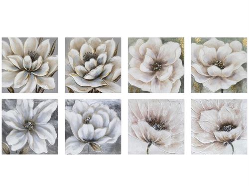 188928 TELA DECORATIVA FLORES ANNA 40X40X3CM 8SORT