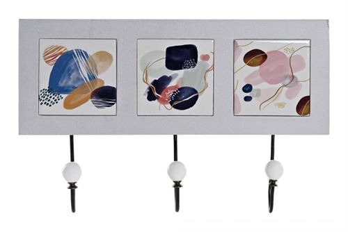 LD-190344 CABIDE MDF METAL 40X7X26 ABSTRATO MULTICOR
