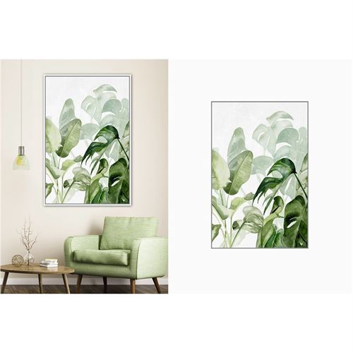 QUADRO FOLHAS VERDES 60X90CM