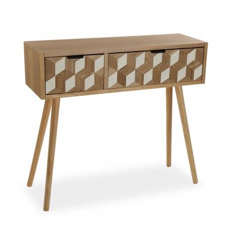 21080136 MESA ENTRADA 2 GAVETAS 90X30X81,50CM