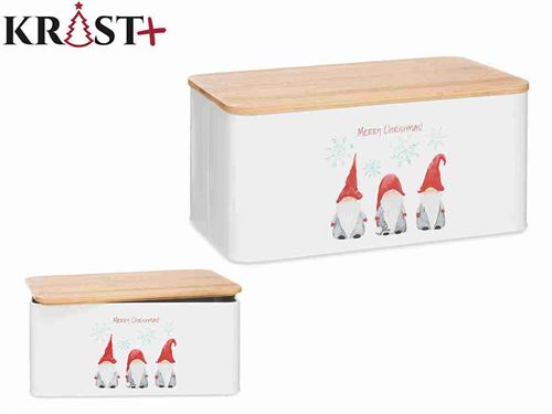 61212 CAIXA PÃO MTL C/TAMPA BAMBU NATAL 33X18,5X13CM