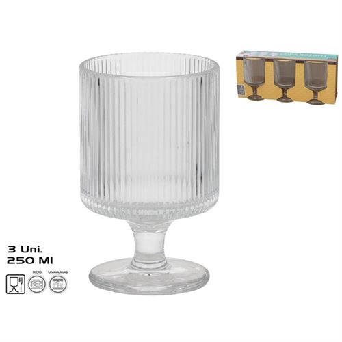 406787 COPO VIDRO BRIGHT 250ML PK3