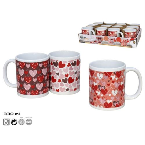 CANECA CERAMICA 330ML 3SORTIDOS