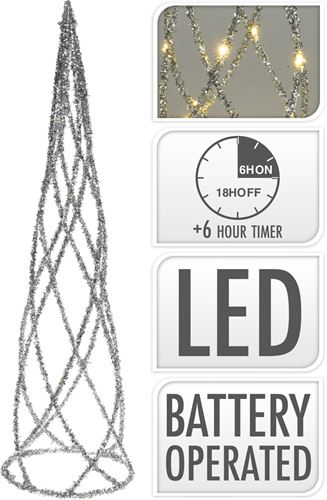 AMZ102270 ARVORE NATAL LUMINOSA PRATA 60CM 30LED