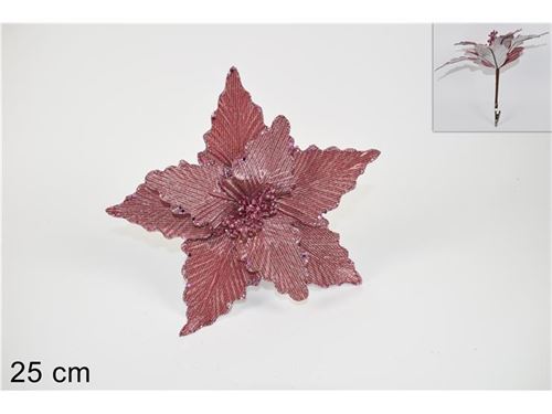 61539 PINZONE FIORE NATALIZIO ROSA 25CM ART. BMI17-119A