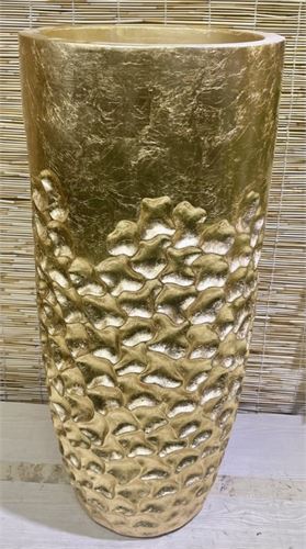 VASO DE RESINA DOURADO 33*33*70CM 2170#2