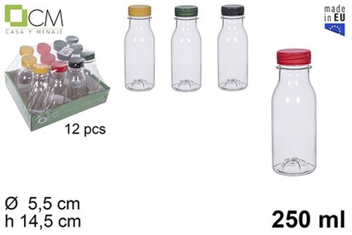 113487 GARRAFA PET PLASTICO TRANSPARENTE 250ML