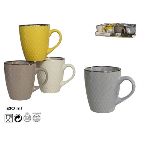 100654 CANECA 210ML SOUTH 4 SORTIDOS GRES