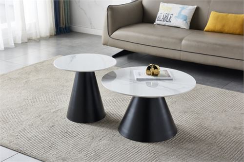 127034592 MESA METAL COM TAMPO PEDRA ST2 38X70-46X50CM