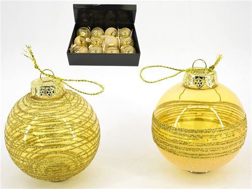 5601 BOLA DE NATAL OURO 8CM 2 SORTIDOS