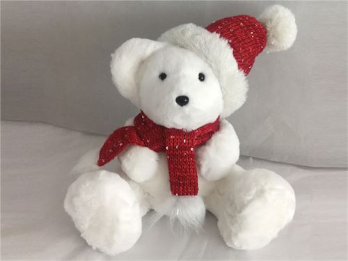 URSO SENTADO CACHECOL VERM 25CM