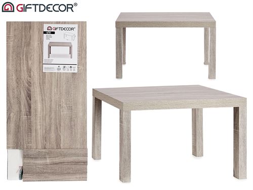 77931 MESA AUXILIAR MADEIRA CINZA 79X50X45CM