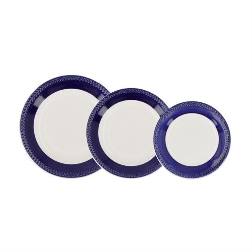 SERVIÇO DE MESA CERAMICA 18PÇS BRANCO/AZUL