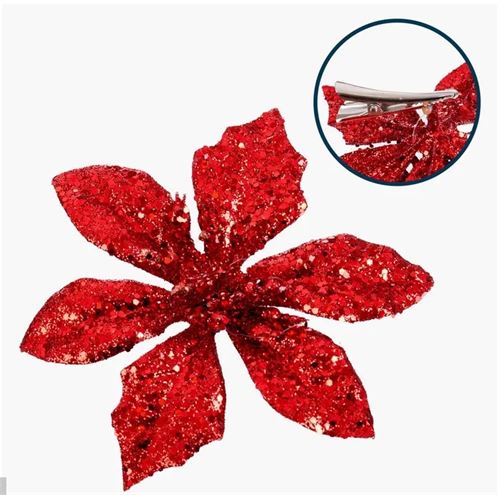722073 FLOR NATAL C/MOLA VERMELHO 11 CM