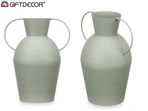 90909 JARRA AÇO DECORATIVA VERDE CLARO 29CM