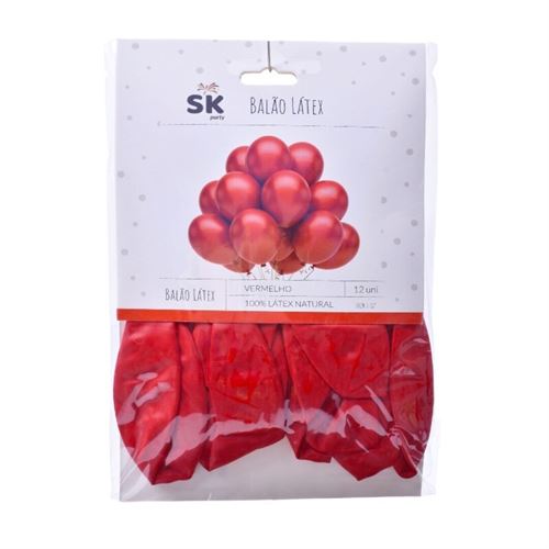 01225 BALAO 12 UNIDADES 30CM VERMELHO