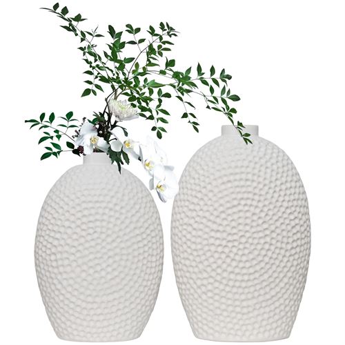 C105C- JARRA GOLA ELEGANCE BRANCA 30CM