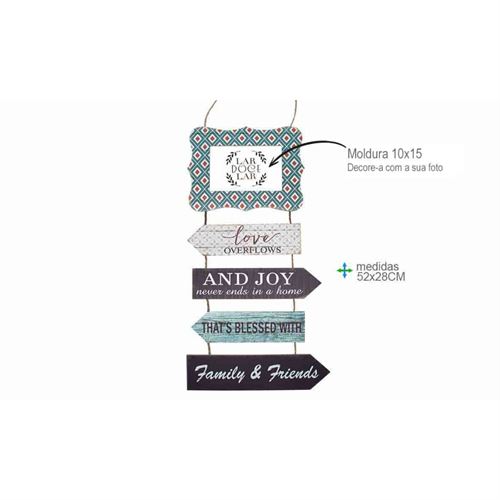 BD-74015 PLACA PAREDE MDF c/ MOLDURA 52x28cm