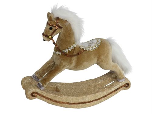 58792 CAVALO DE BALOIÇO DEC OURO 29X8X28,5CM