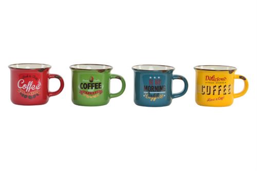 CANECA CERAMICA 7,5X5,7X5 RETRO 4MODELOS