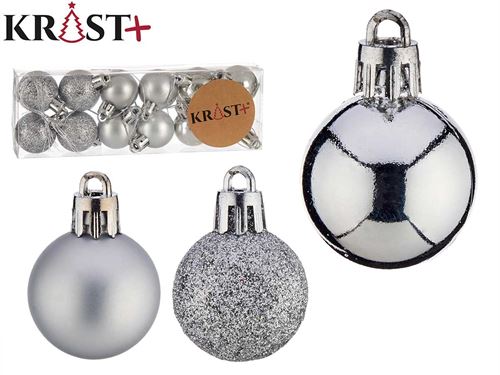 91204 BOLA NATAL PRATA 12PÇ 3CM