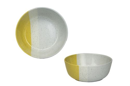 ASSIGE009 TIGELA GEO 16CM AMARELO GRES