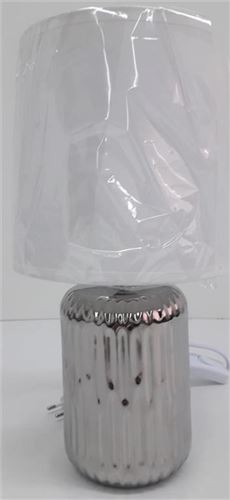 117530360 CANDEEIRO BASE CERAMICA PRATEADA 33cm