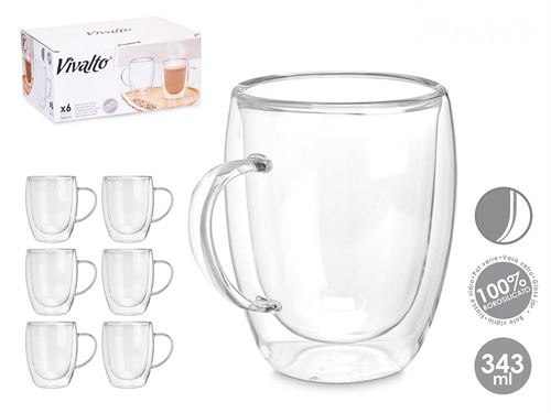 85372 CANECA BOROSILICATO SET6 340ML