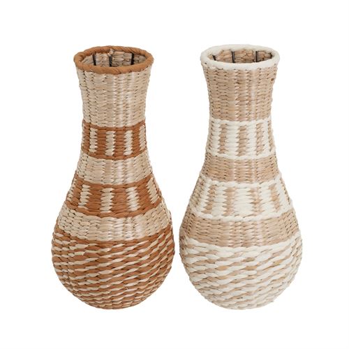 803950 VASO FIBRA NATURAL-PAPEL-MTL 21X21X42CM 2MOD