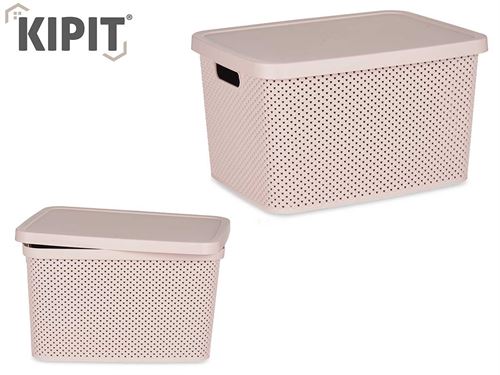 86653 CESTO ORG PL 19L C/TAMPA 39 x 28 x 22.5 CM