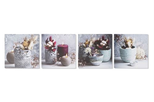 CU-187394 QUADRO LIENZO MDF 40X1,8X40 JARRONES 4 SORT.