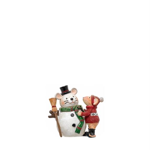 81040 RATO COM BONECO NEVE POLIRESINA