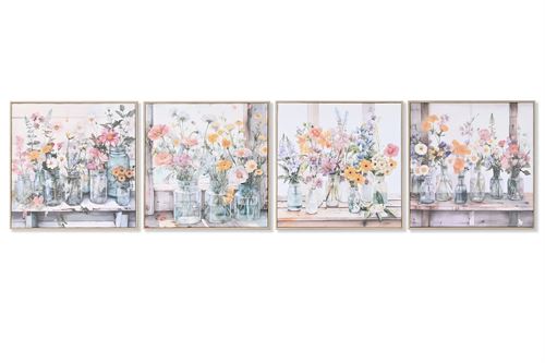 CU-214646 QUADRO TECIDO TELA PS 40X2,5X40 VASOS 4 MOD