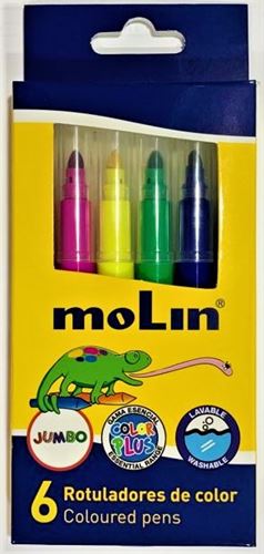 RCP200-06B MOLIN CAIXA 6 MARCADORES COLORIDOS JUMBO