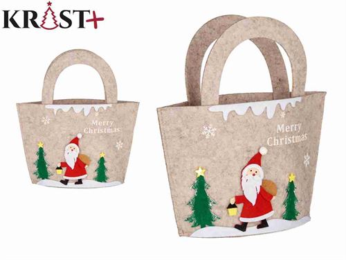 83985 CESTO NATAL BEGE C/ASAS GR FELTRO