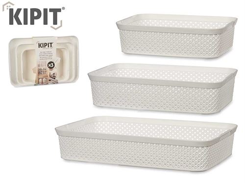 BANDEJA ORG RECT PL SET3 35,5X24X7,5CM