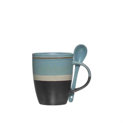 CANECA COM COLHER CERAMICA