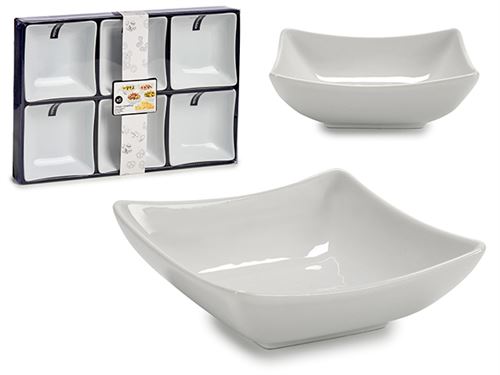 30582 PRATO QUADRADO PORCELANA SET6