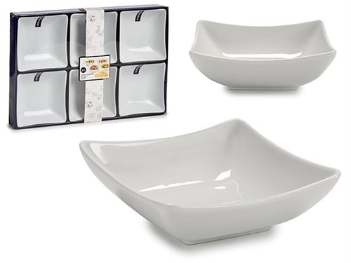 PRATO QUADRADO PORCELANA SET6