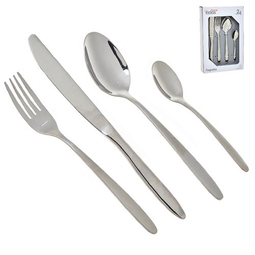 64033 FAQUEIRO INOX 24PÇS PRATA