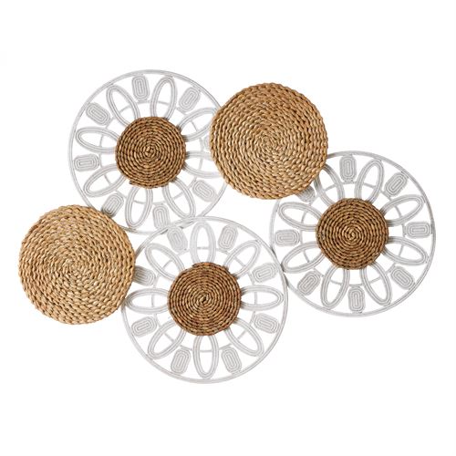 802883 MURAL DE FIBRA METAL-NATURAL 87 X 3,50 X 68 CM