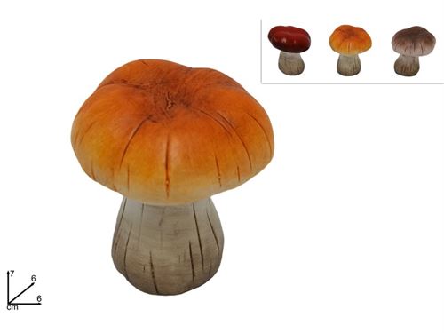 627112 COGUMELO CERAMICA 7CM 3 CORES