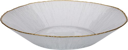 044100130 SALADEIRA VIDRO FIO DOURADO 29CM