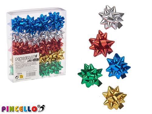79625 CONJUNTO 40 LAÇOS BRILHANTES 6CM