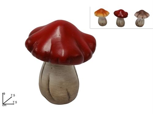 627129 COGUMELO CERAMICA 9CM 3CORES