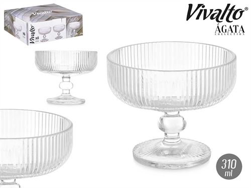 84910 TAÇA VIDRO GELADO RISCAS TRANSPARENTE 310ML
